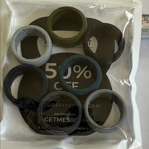 Silicone Ring Set for Men, size 9 - Seven colors